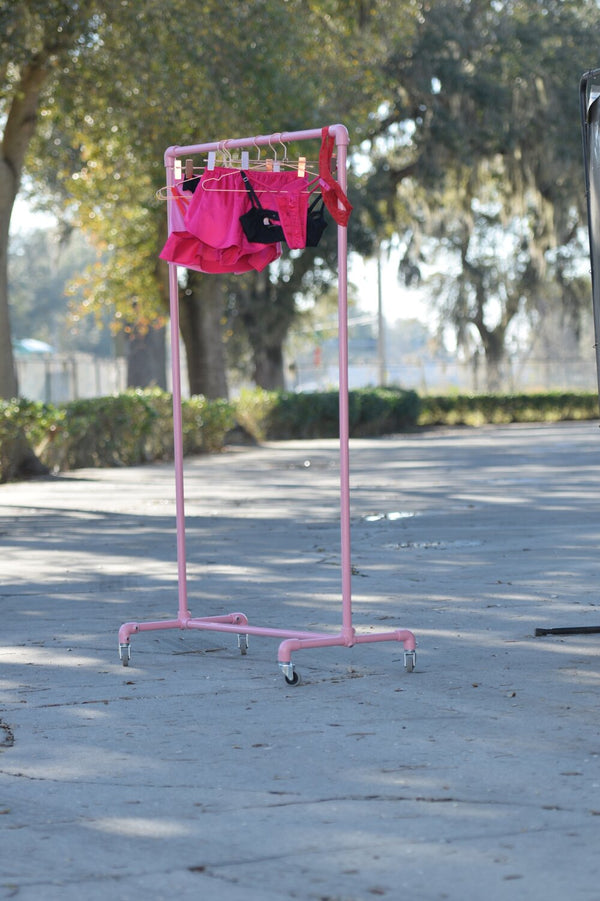 Pink Clothing Rolling Rack