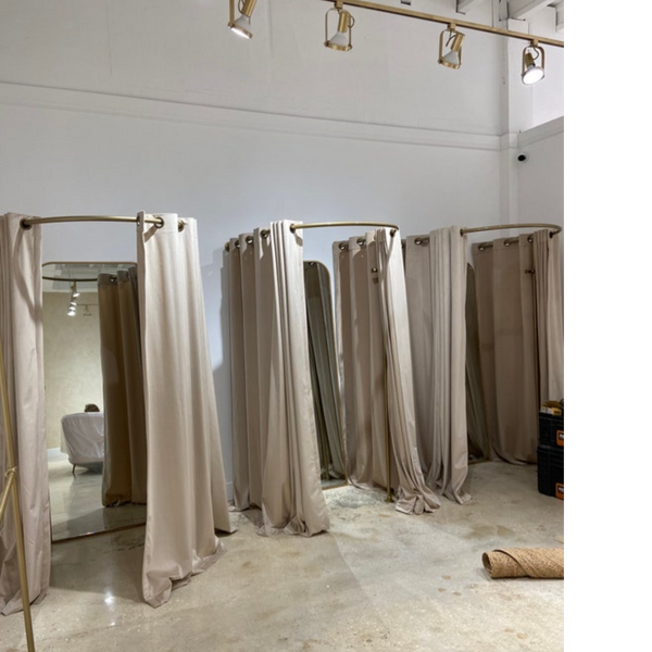 Curved Curtain Rod Fitting Room