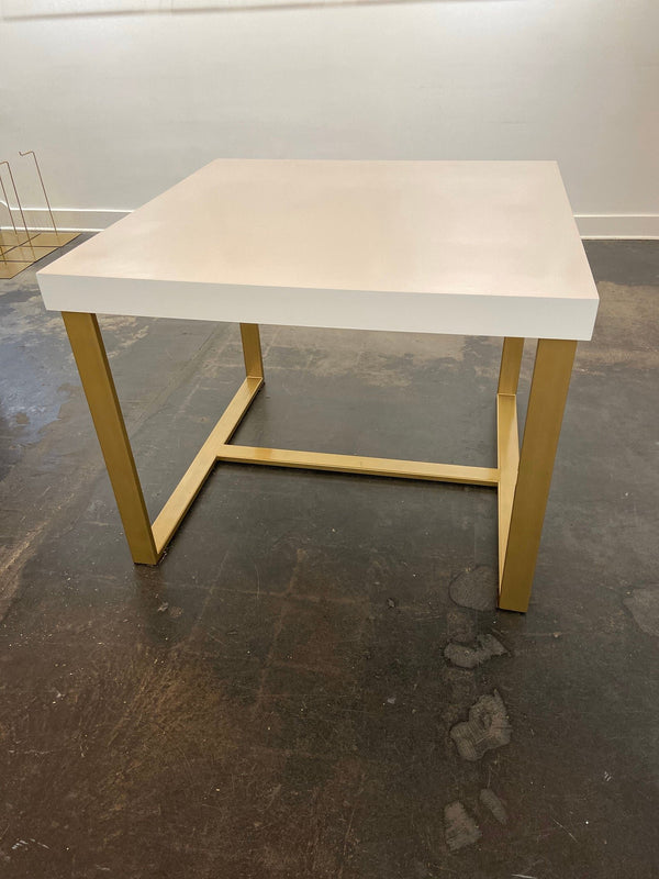 White and Gold Shop Display Tables