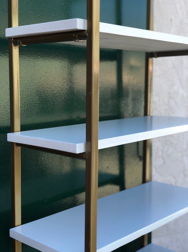 Gold Metal Wall Shoe Rack Shelf 