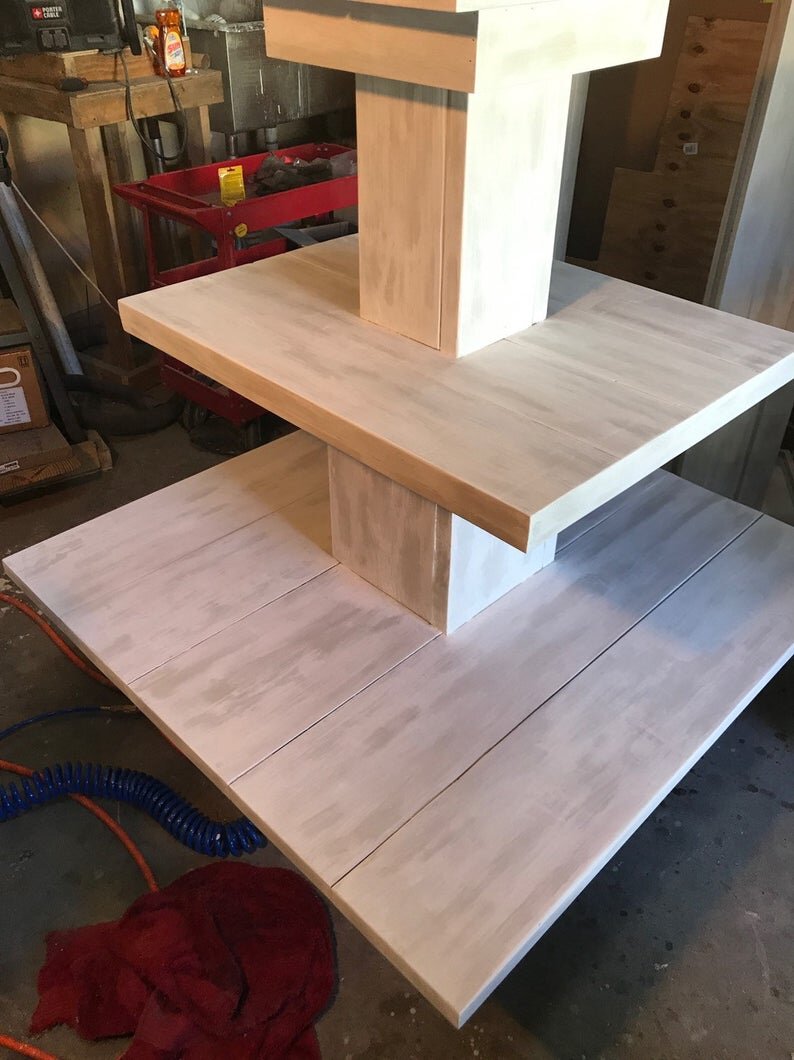 Tiered Display Wooden Table