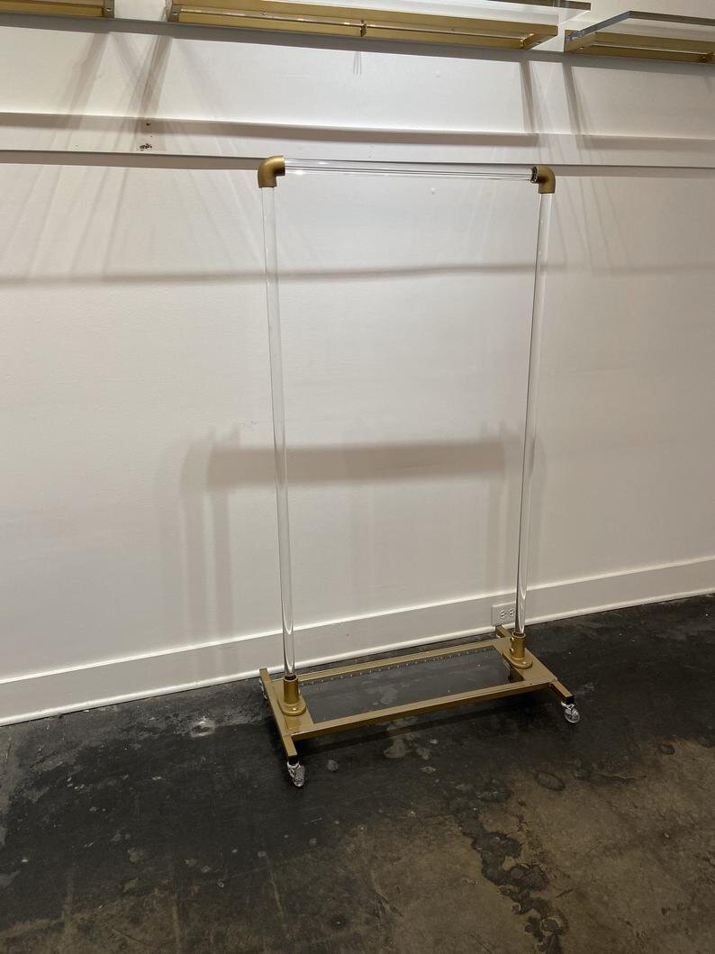 Lucite Light Up Rolling Rack