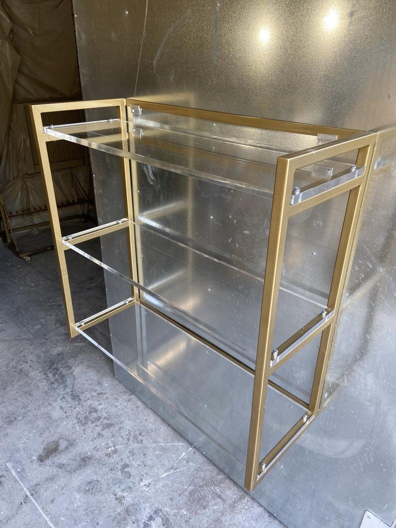 Lucite acrylic hanging wall shelving